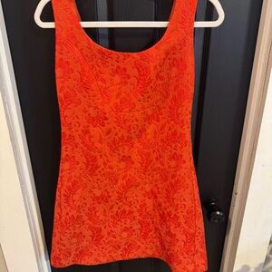 What Comes Around Anthropologie Size 4 Orange Brocade Sleeveless Dress
